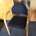 Black and Maple Upholstered Guest Chair